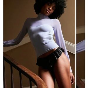 Free People lavender sheer contour mesh contour bustier layering top XS/S